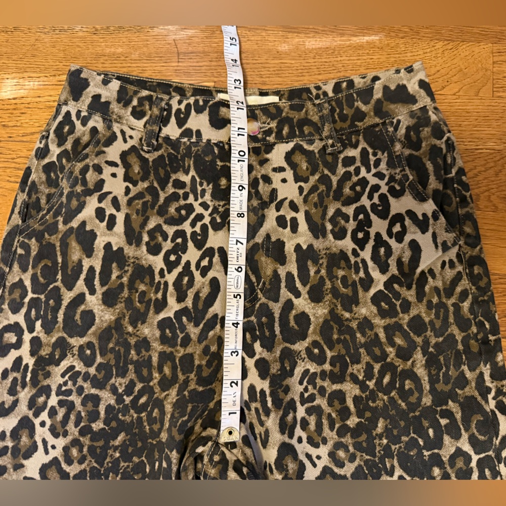 NWT high waist Leopard Print Wide Leg Pants size M - Picture 7 of 14